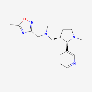molecular formula C16H23N5O B6871126 N-methyl-N-[(5-methyl-1,2,4-oxadiazol-3-yl)methyl]-1-[(2R,3S)-1-methyl-2-pyridin-3-ylpyrrolidin-3-yl]methanamine 