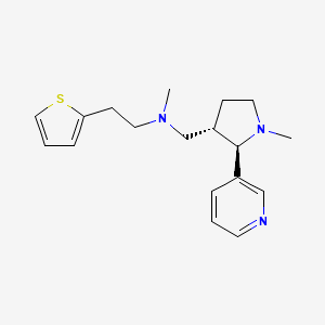 molecular formula C18H25N3S B6871136 N-methyl-N-[[(2R,3S)-1-methyl-2-pyridin-3-ylpyrrolidin-3-yl]methyl]-2-thiophen-2-ylethanamine 