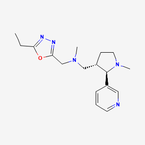 molecular formula C17H25N5O B6871149 N-[(5-ethyl-1,3,4-oxadiazol-2-yl)methyl]-N-methyl-1-[(2R,3S)-1-methyl-2-pyridin-3-ylpyrrolidin-3-yl]methanamine 