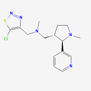 molecular formula C15H20ClN5S B6871160 N-[(5-chlorothiadiazol-4-yl)methyl]-N-methyl-1-[(2R,3S)-1-methyl-2-pyridin-3-ylpyrrolidin-3-yl]methanamine 