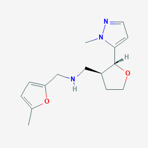 molecular formula C15H21N3O2 B6871164 N-[(5-methylfuran-2-yl)methyl]-1-[(2R,3S)-2-(2-methylpyrazol-3-yl)oxolan-3-yl]methanamine 