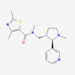 molecular formula C18H24N4OS B6871326 N,2,4-trimethyl-N-[[(2R,3S)-1-methyl-2-pyridin-3-ylpyrrolidin-3-yl]methyl]-1,3-thiazole-5-carboxamide 