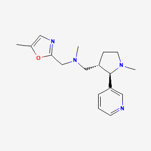 molecular formula C17H24N4O B6871372 N-methyl-N-[(5-methyl-1,3-oxazol-2-yl)methyl]-1-[(2R,3S)-1-methyl-2-pyridin-3-ylpyrrolidin-3-yl]methanamine 