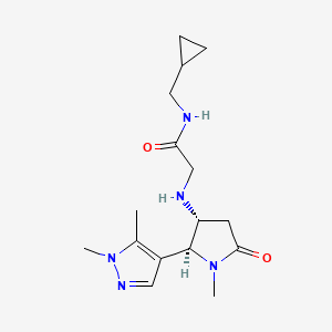 molecular formula C16H25N5O2 B6871397 N-(cyclopropylmethyl)-2-[[(2S,3R)-2-(1,5-dimethylpyrazol-4-yl)-1-methyl-5-oxopyrrolidin-3-yl]amino]acetamide 