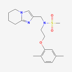 molecular formula C19H27N3O3S B6871475 N-[2-(2,5-dimethylphenoxy)ethyl]-N-(5,6,7,8-tetrahydroimidazo[1,2-a]pyridin-2-ylmethyl)methanesulfonamide 