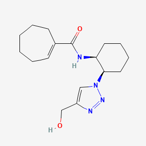 molecular formula C17H26N4O2 B6872013 N-[(1S,2R)-2-[4-(hydroxymethyl)triazol-1-yl]cyclohexyl]cycloheptene-1-carboxamide 