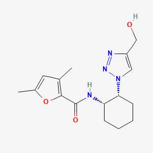 molecular formula C16H22N4O3 B6872019 N-[(1S,2R)-2-[4-(hydroxymethyl)triazol-1-yl]cyclohexyl]-3,5-dimethylfuran-2-carboxamide 