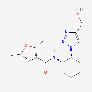 molecular formula C16H22N4O3 B6872043 N-[(1S,2R)-2-[4-(hydroxymethyl)triazol-1-yl]cyclohexyl]-2,5-dimethylfuran-3-carboxamide 