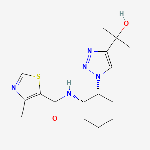 molecular formula C16H23N5O2S B6872096 N-[(1S,2R)-2-[4-(2-hydroxypropan-2-yl)triazol-1-yl]cyclohexyl]-4-methyl-1,3-thiazole-5-carboxamide 