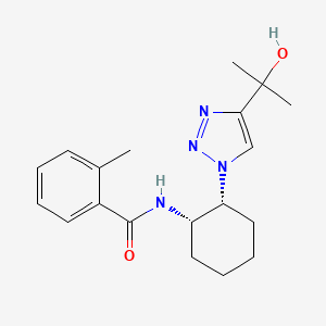 molecular formula C19H26N4O2 B6872160 N-[(1S,2R)-2-[4-(2-hydroxypropan-2-yl)triazol-1-yl]cyclohexyl]-2-methylbenzamide 