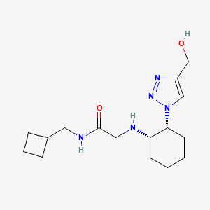 molecular formula C16H27N5O2 B6872212 N-(cyclobutylmethyl)-2-[[(1S,2R)-2-[4-(hydroxymethyl)triazol-1-yl]cyclohexyl]amino]acetamide 