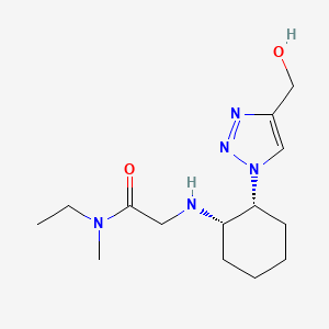 molecular formula C14H25N5O2 B6872225 N-ethyl-2-[[(1S,2R)-2-[4-(hydroxymethyl)triazol-1-yl]cyclohexyl]amino]-N-methylacetamide 