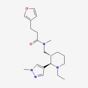 molecular formula C20H30N4O2 B6872282 N-[[(2R,3S)-1-ethyl-2-(1-methylpyrazol-4-yl)piperidin-3-yl]methyl]-3-(furan-3-yl)-N-methylpropanamide 