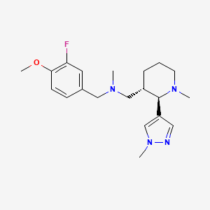 molecular formula C20H29FN4O B6872387 N-[(3-fluoro-4-methoxyphenyl)methyl]-N-methyl-1-[(2R,3S)-1-methyl-2-(1-methylpyrazol-4-yl)piperidin-3-yl]methanamine 