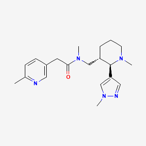 molecular formula C20H29N5O B6872395 N-methyl-N-[[(2R,3S)-1-methyl-2-(1-methylpyrazol-4-yl)piperidin-3-yl]methyl]-2-(6-methylpyridin-3-yl)acetamide 