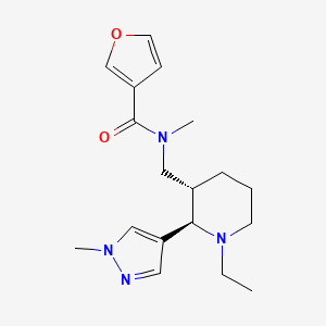 molecular formula C18H26N4O2 B6872399 N-[[(2R,3S)-1-ethyl-2-(1-methylpyrazol-4-yl)piperidin-3-yl]methyl]-N-methylfuran-3-carboxamide 