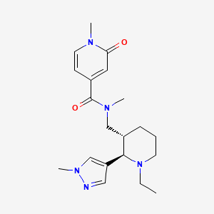 molecular formula C20H29N5O2 B6872421 N-[[(2R,3S)-1-ethyl-2-(1-methylpyrazol-4-yl)piperidin-3-yl]methyl]-N,1-dimethyl-2-oxopyridine-4-carboxamide 