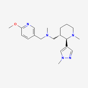molecular formula C19H29N5O B6872470 N-[(6-methoxypyridin-3-yl)methyl]-N-methyl-1-[(2R,3S)-1-methyl-2-(1-methylpyrazol-4-yl)piperidin-3-yl]methanamine 