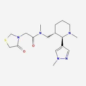 molecular formula C17H27N5O2S B6872580 N-methyl-N-[[(2R,3S)-1-methyl-2-(1-methylpyrazol-4-yl)piperidin-3-yl]methyl]-2-(4-oxo-1,3-thiazolidin-3-yl)acetamide 