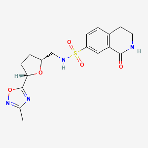 molecular formula C17H20N4O5S B6872717 N-[[(2R,5S)-5-(3-methyl-1,2,4-oxadiazol-5-yl)oxolan-2-yl]methyl]-1-oxo-3,4-dihydro-2H-isoquinoline-7-sulfonamide 