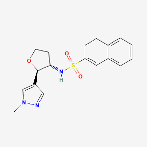 molecular formula C18H21N3O3S B6872723 N-[(2R,3S)-2-(1-methylpyrazol-4-yl)oxolan-3-yl]-3,4-dihydronaphthalene-2-sulfonamide 