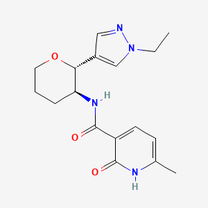 molecular formula C17H22N4O3 B6872793 N-[(2R,3S)-2-(1-ethylpyrazol-4-yl)oxan-3-yl]-6-methyl-2-oxo-1H-pyridine-3-carboxamide 