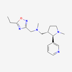molecular formula C17H25N5O B6872919 N-[(5-ethyl-1,2,4-oxadiazol-3-yl)methyl]-N-methyl-1-[(2R,3S)-1-methyl-2-pyridin-3-ylpyrrolidin-3-yl]methanamine 