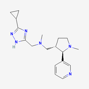 molecular formula C18H26N6 B6873002 N-[(3-cyclopropyl-1H-1,2,4-triazol-5-yl)methyl]-N-methyl-1-[(2R,3S)-1-methyl-2-pyridin-3-ylpyrrolidin-3-yl]methanamine 