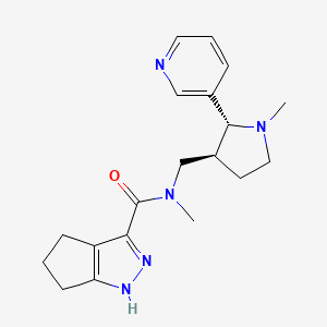 molecular formula C19H25N5O B6873021 N-methyl-N-[[(2R,3S)-1-methyl-2-pyridin-3-ylpyrrolidin-3-yl]methyl]-1,4,5,6-tetrahydrocyclopenta[c]pyrazole-3-carboxamide 