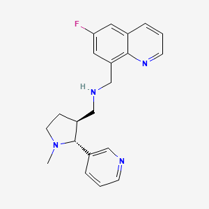 molecular formula C21H23FN4 B6873117 N-[(6-fluoroquinolin-8-yl)methyl]-1-[(2R,3S)-1-methyl-2-pyridin-3-ylpyrrolidin-3-yl]methanamine 