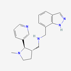molecular formula C19H23N5 B6873127 N-(1H-indazol-7-ylmethyl)-1-[(2R,3S)-1-methyl-2-pyridin-3-ylpyrrolidin-3-yl]methanamine 