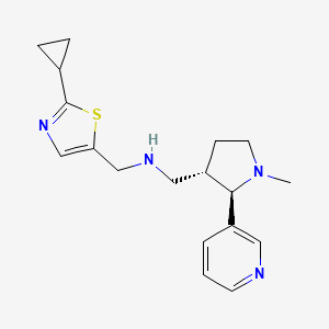 molecular formula C18H24N4S B6873129 N-[(2-cyclopropyl-1,3-thiazol-5-yl)methyl]-1-[(2R,3S)-1-methyl-2-pyridin-3-ylpyrrolidin-3-yl]methanamine 