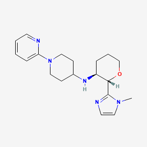 molecular formula C19H27N5O B6873168 N-[(2S,3S)-2-(1-methylimidazol-2-yl)oxan-3-yl]-1-pyridin-2-ylpiperidin-4-amine 