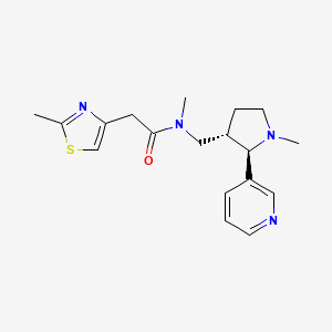 molecular formula C18H24N4OS B6873197 N-methyl-N-[[(2R,3S)-1-methyl-2-pyridin-3-ylpyrrolidin-3-yl]methyl]-2-(2-methyl-1,3-thiazol-4-yl)acetamide 