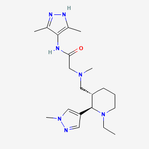 molecular formula C20H33N7O B6873263 N-(3,5-dimethyl-1H-pyrazol-4-yl)-2-[[(2R,3S)-1-ethyl-2-(1-methylpyrazol-4-yl)piperidin-3-yl]methyl-methylamino]acetamide 