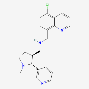 molecular formula C21H23ClN4 B6873285 N-[(5-chloroquinolin-8-yl)methyl]-1-[(2R,3S)-1-methyl-2-pyridin-3-ylpyrrolidin-3-yl]methanamine 