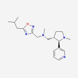 molecular formula C19H29N5O B6873345 N-methyl-N-[[5-(2-methylpropyl)-1,2,4-oxadiazol-3-yl]methyl]-1-[(2R,3S)-1-methyl-2-pyridin-3-ylpyrrolidin-3-yl]methanamine 
