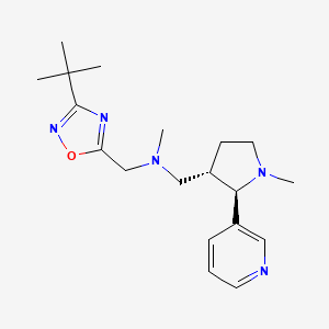 molecular formula C19H29N5O B6873408 N-[(3-tert-butyl-1,2,4-oxadiazol-5-yl)methyl]-N-methyl-1-[(2R,3S)-1-methyl-2-pyridin-3-ylpyrrolidin-3-yl]methanamine 