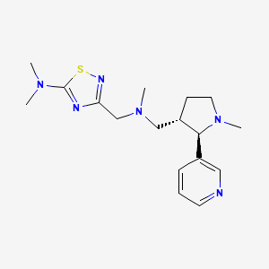 molecular formula C17H26N6S B6873412 N,N-dimethyl-3-[[methyl-[[(2R,3S)-1-methyl-2-pyridin-3-ylpyrrolidin-3-yl]methyl]amino]methyl]-1,2,4-thiadiazol-5-amine 
