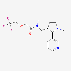 molecular formula C16H22F3N3O2 B6873539 N-methyl-N-[[(2R,3S)-1-methyl-2-pyridin-3-ylpyrrolidin-3-yl]methyl]-2-(2,2,2-trifluoroethoxy)acetamide 