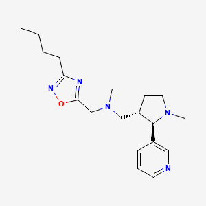 molecular formula C19H29N5O B6873744 N-[(3-butyl-1,2,4-oxadiazol-5-yl)methyl]-N-methyl-1-[(2R,3S)-1-methyl-2-pyridin-3-ylpyrrolidin-3-yl]methanamine 
