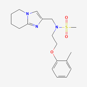 molecular formula C18H25N3O3S B6873817 N-[2-(2-methylphenoxy)ethyl]-N-(5,6,7,8-tetrahydroimidazo[1,2-a]pyridin-2-ylmethyl)methanesulfonamide 