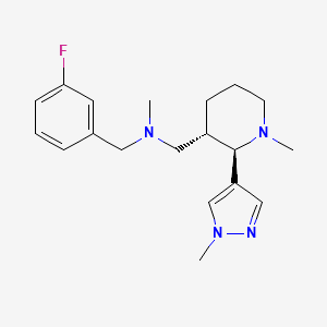 molecular formula C19H27FN4 B6874002 N-[(3-fluorophenyl)methyl]-N-methyl-1-[(2R,3S)-1-methyl-2-(1-methylpyrazol-4-yl)piperidin-3-yl]methanamine 
