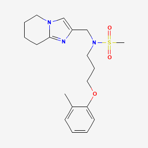 molecular formula C19H27N3O3S B6874074 N-[3-(2-methylphenoxy)propyl]-N-(5,6,7,8-tetrahydroimidazo[1,2-a]pyridin-2-ylmethyl)methanesulfonamide 
