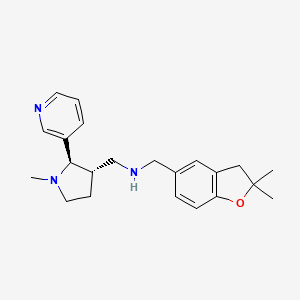 molecular formula C22H29N3O B6874114 N-[(2,2-dimethyl-3H-1-benzofuran-5-yl)methyl]-1-[(2R,3S)-1-methyl-2-pyridin-3-ylpyrrolidin-3-yl]methanamine 