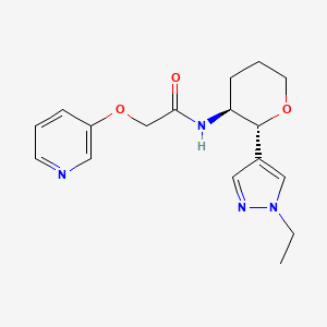 molecular formula C17H22N4O3 B6874174 N-[(2R,3S)-2-(1-ethylpyrazol-4-yl)oxan-3-yl]-2-pyridin-3-yloxyacetamide 