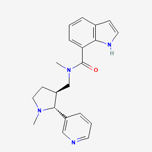molecular formula C21H24N4O B6874185 N-methyl-N-[[(2R,3S)-1-methyl-2-pyridin-3-ylpyrrolidin-3-yl]methyl]-1H-indole-7-carboxamide 