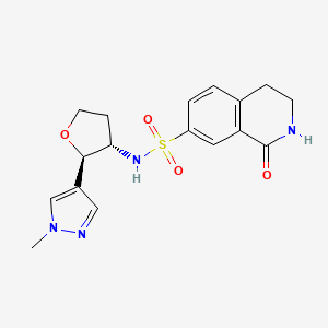 molecular formula C17H20N4O4S B6874188 N-[(2R,3S)-2-(1-methylpyrazol-4-yl)oxolan-3-yl]-1-oxo-3,4-dihydro-2H-isoquinoline-7-sulfonamide 