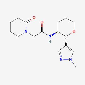 molecular formula C16H24N4O3 B6874218 N-[(2R,3S)-2-(1-methylpyrazol-4-yl)oxan-3-yl]-2-(2-oxopiperidin-1-yl)acetamide 