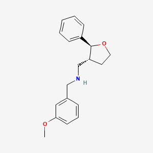 molecular formula C19H23NO2 B6874265 N-[(3-methoxyphenyl)methyl]-1-[(2S,3R)-2-phenyloxolan-3-yl]methanamine 